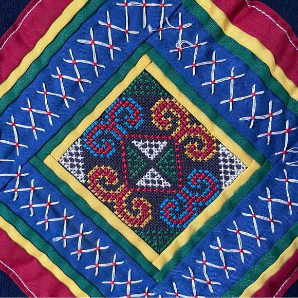 Vintage upcycled patchwork crewneck short sleeve - Picture 5 of 9